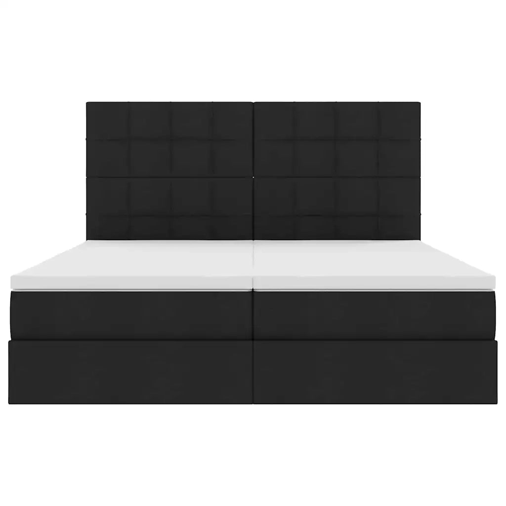 Letto con Contenitore con testiera Nero 180 x 200 cm Tessuto