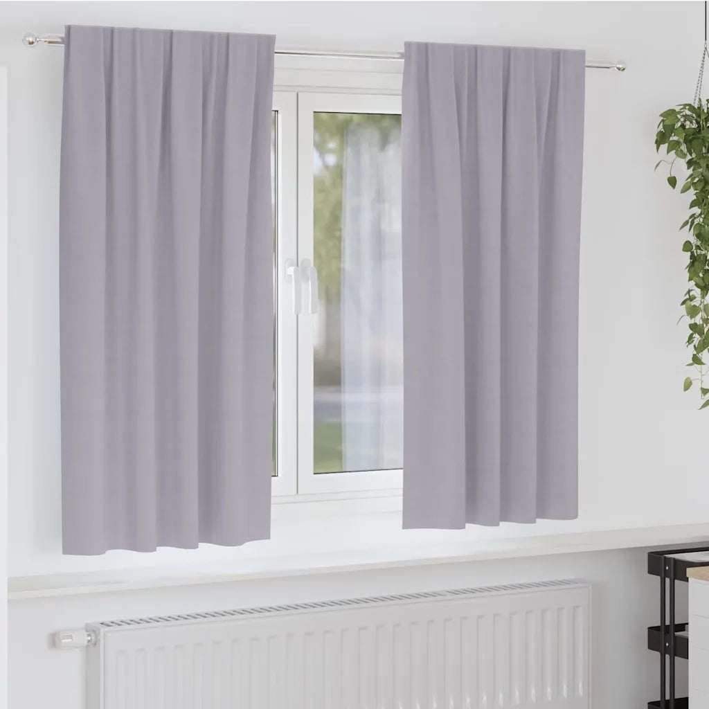 vidaXL Tende con tende 2 pcs Grigio Metallico Poliestere