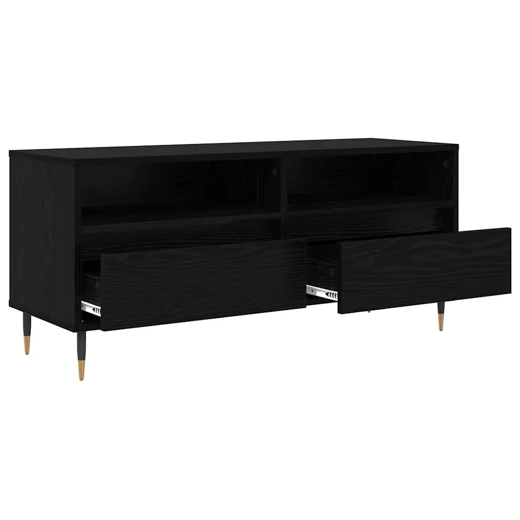Mobile TV con cassetto-Credenza TV-Console TV Rovere Nero 100 x 34,5 x 44,5 cm 139787