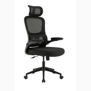 Sedia da Scrivania Ufficio ergonomica Con Poggiatesta imbottita Schienale a rete Nera BUDAPEST