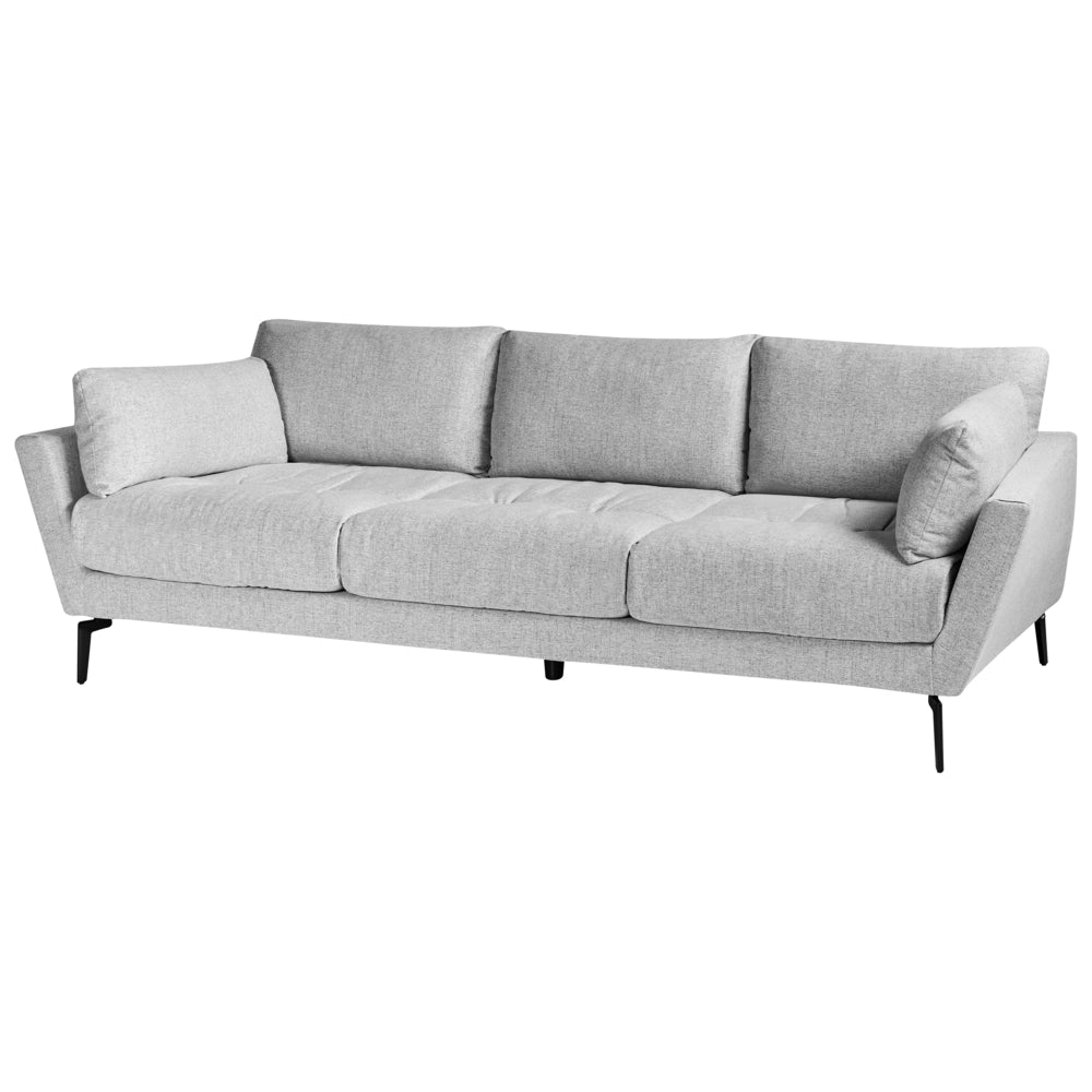 Divano 4 posti in tessuto minimalista Poliestere Gambe in metallo Braccioli grigio
