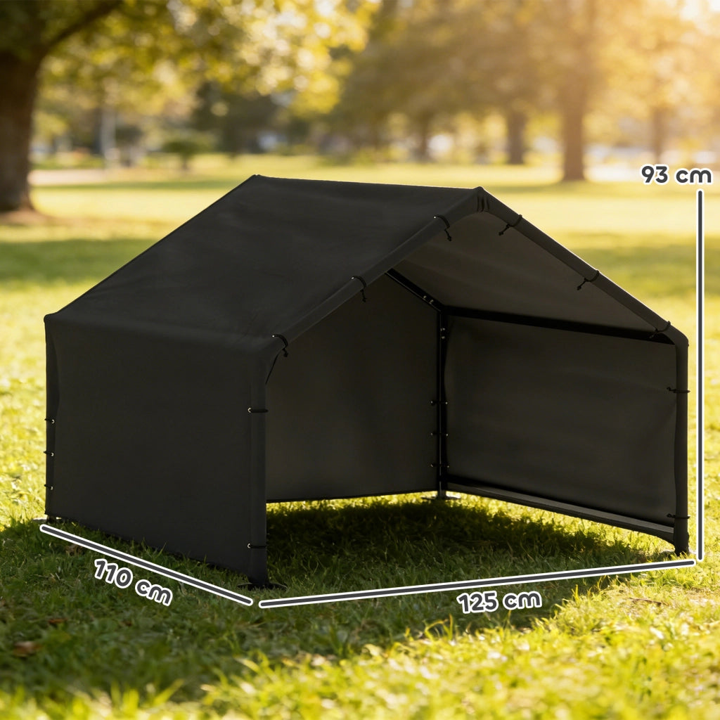 Cuccia per Cani da Esterno ¨C Zephmum ¨C Tessuto Oxford, 125x110x93 cm, Nero