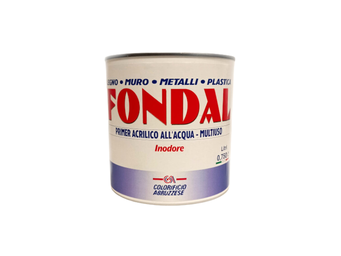 Primer acrilico all'acqua Fondal multiuso 0.75-2.5L legno muro metalli plastica - 0,75 lt