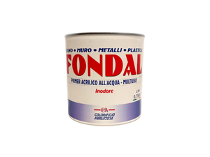 Primer acrilico all'acqua Fondal multiuso 0.75-2.5L legno muro metalli plastica - 0,75 lt