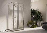 Box Doccia 3 lati 70x80x70 cm 2 ante Battenti in Cristallo trasparente 4mm H198 Fosterberg Maribo Trio