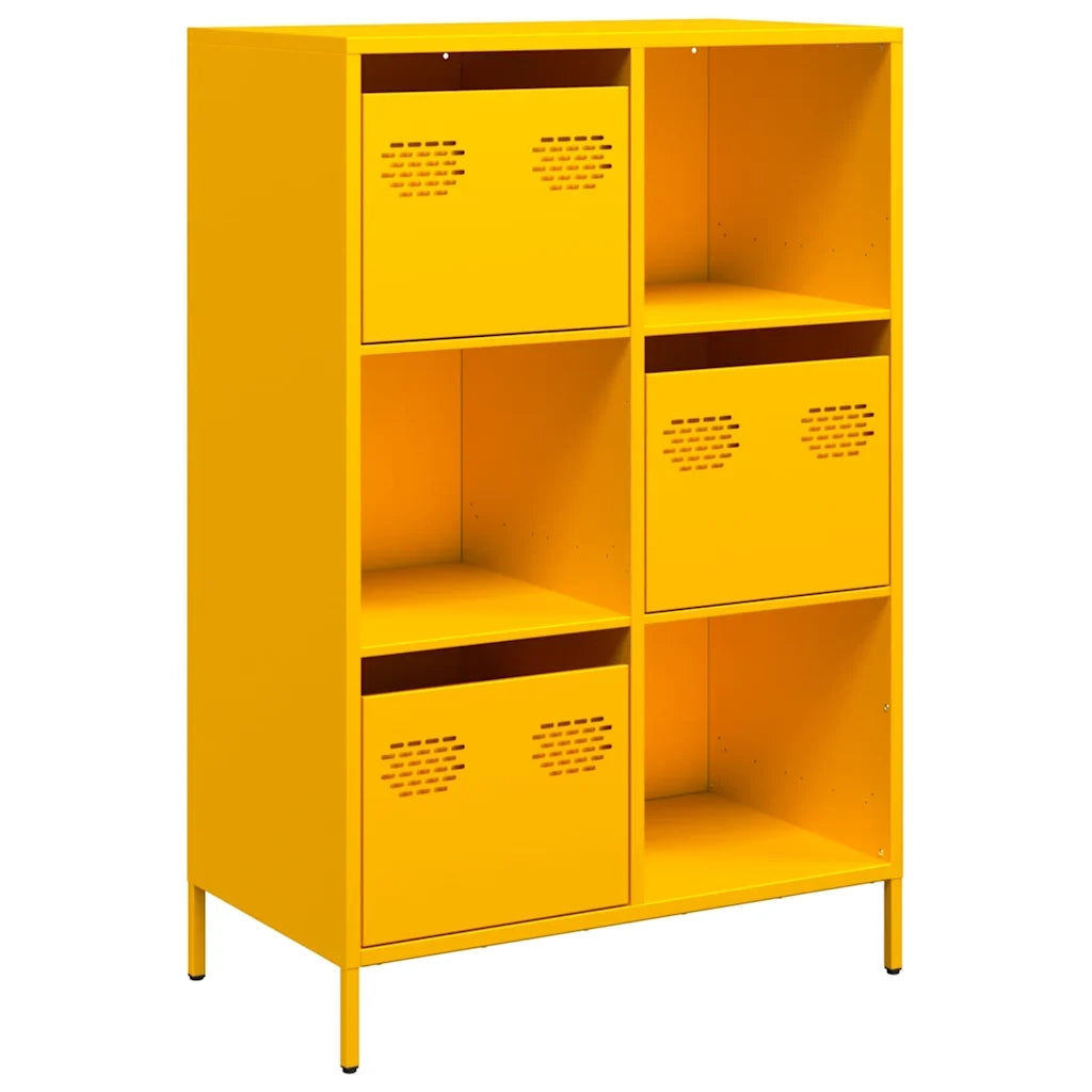 Credenza Giallo Senape 68x39x103,5 cm in Acciaio