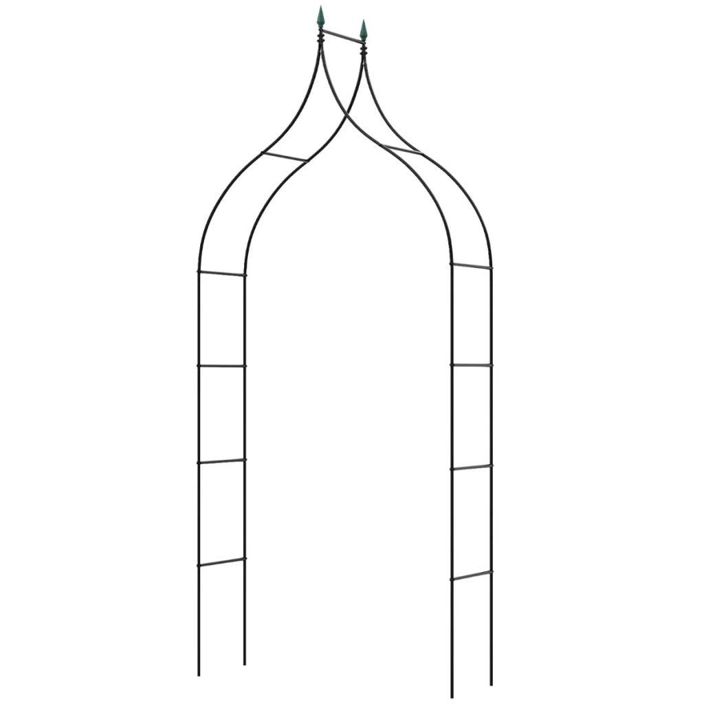 Arco da giardino 140 x 38 x 255 cm per piante rampicanti arco decorativo moderno in metallo nero 20_0010182