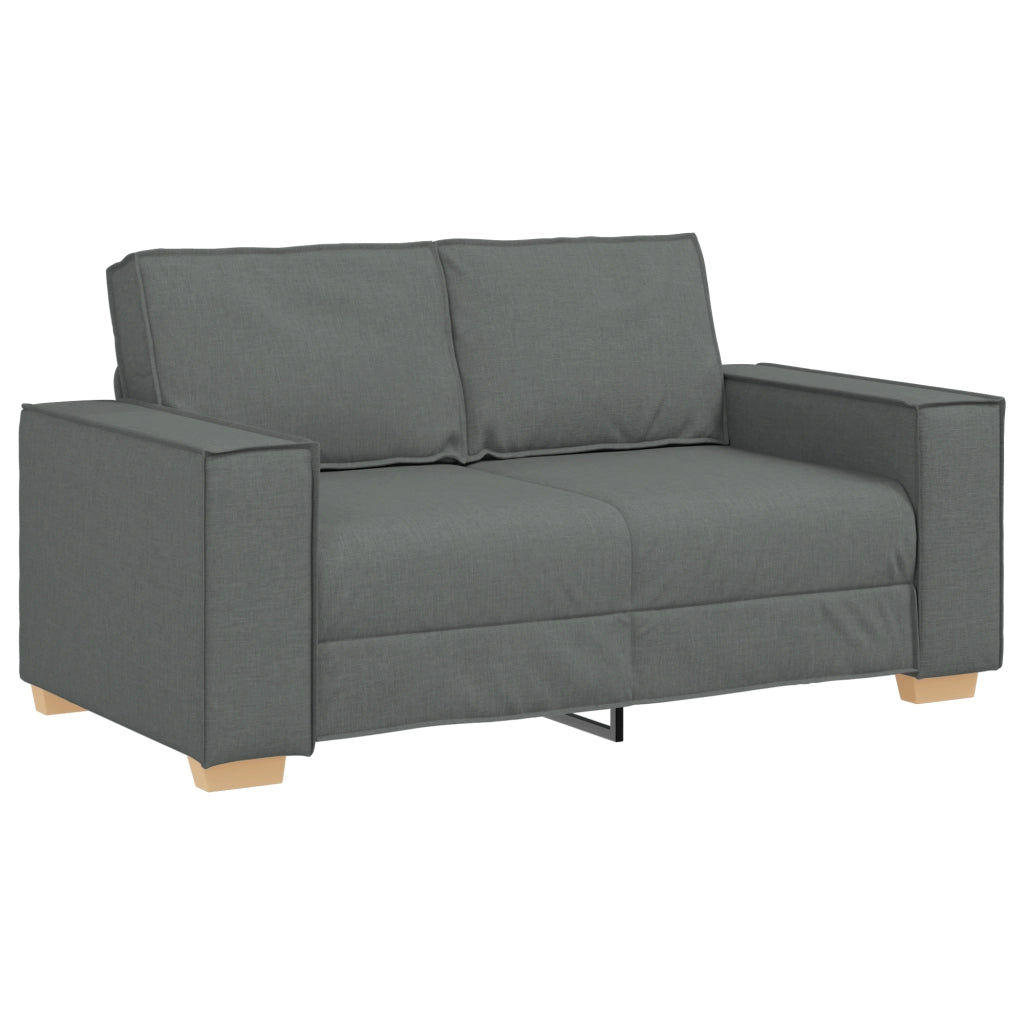 Set di divani a 3 pezzi con cuscini in tessuto grigio scuro