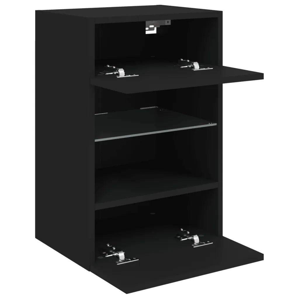 Mobile TV a Parete con Luci LED Nero 40x30x60,5 cm 837080