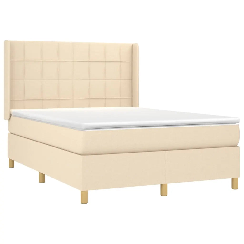 Giroletto a Molle con Materasso Crema 140x200 cm in Tessuto 3131998