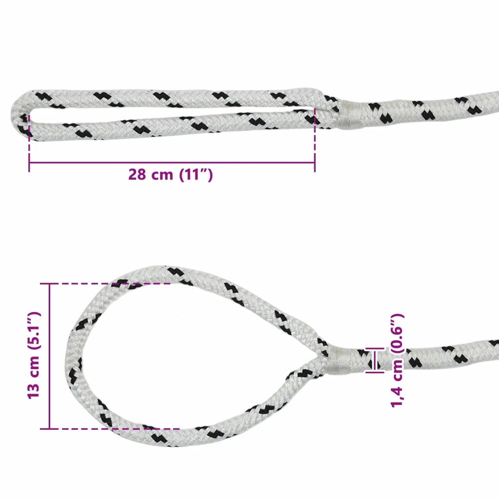 Corda da Barca 6 m 1.4 Bianco e Nero Poliestere 42029759