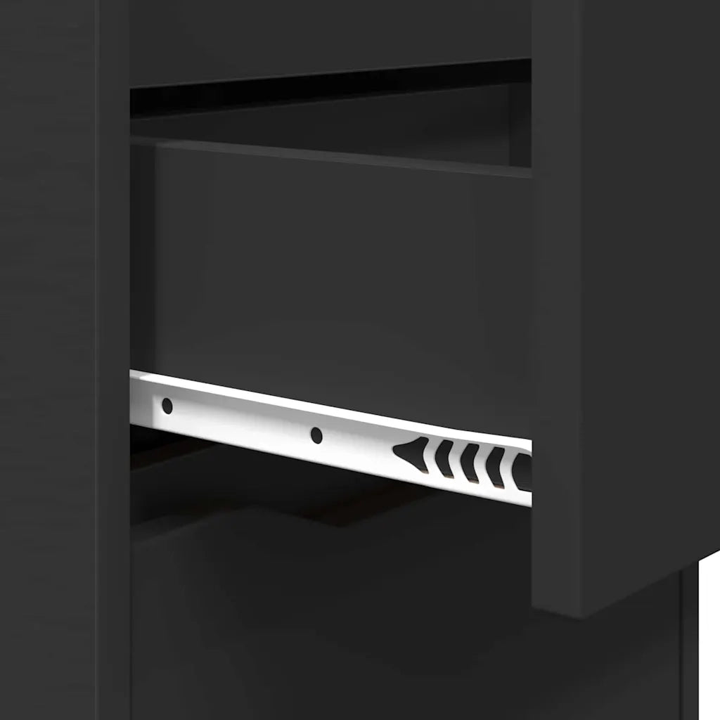 Comodini 2 pz-Set di 2 Tavolino da notte Nero 40 x 30 x 467 cm Legno multistrato