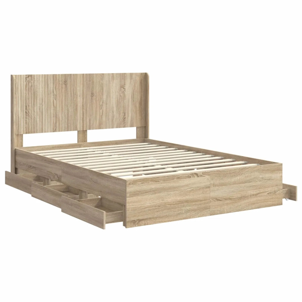 Struttura del letto con stoccaggio e testata Rovere Sonoma 3413931