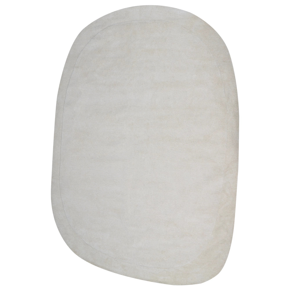 Tappeto per aree in viscosa e lana bianco sporco di forma irregolare 200 x 300 cm in stile moderno e glam.