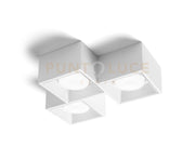 NASSO  lampada da Soffitto 3 Luci attacco GX53 quadrata bianco in gesso e alluminio