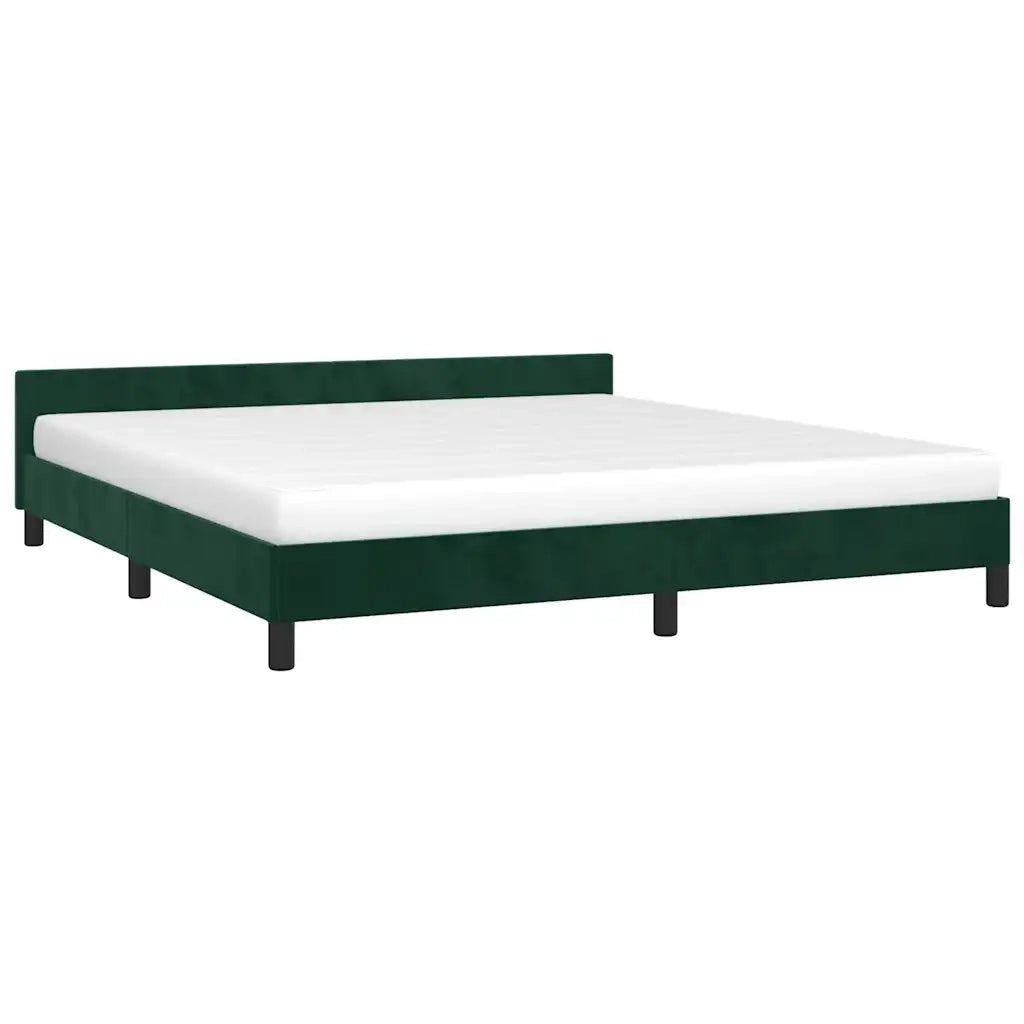 Letto matrimoniale | Letto per adulti | Giroletto senza Materasso Verde Scuro 180x200 cm in Velluto