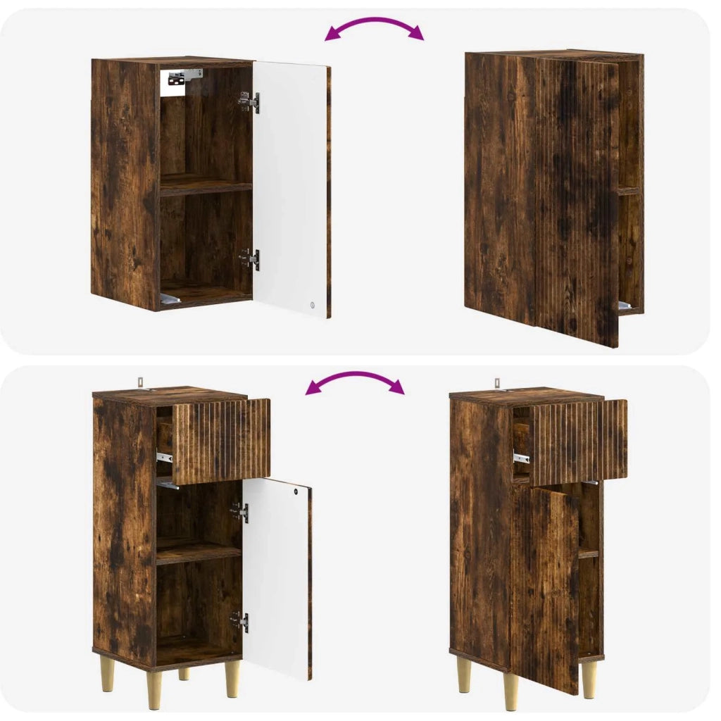 Set di armadietti da bagno in 3 pezzi ARNHEM Rovere Fumo 3417770