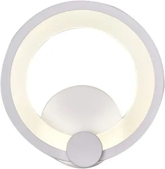APPLIQUE ANELLO IN VETRO DA PARETE LUCE BIANCA LAMPADA LED INTERNO 9W Luca Calda 3000k