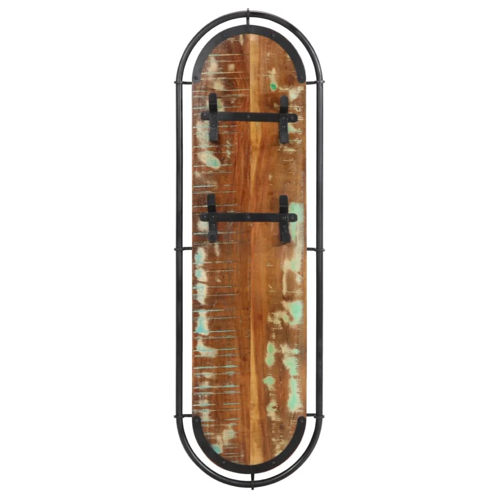 Set di 2 appendiabiti da parete salvaspazio 34 x 110 cm design unico in legno massello marrone 02_0057622