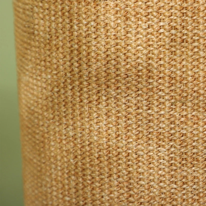 Tiragraffi a botte per gatti, doppio livello, rivestimento in peluche e superficie in sisal, Ø35 x 60H cm, marrone