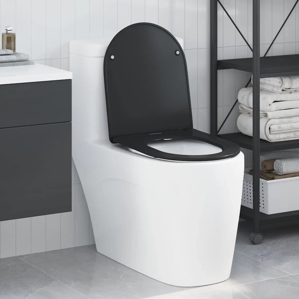Sedile del WC Nero 47 x 36 x 3,4 cm Duroplast CFW2521492
