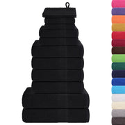 vidaXL Set Asciugamani 12 pz Neri 360 gsm 100% Cotone