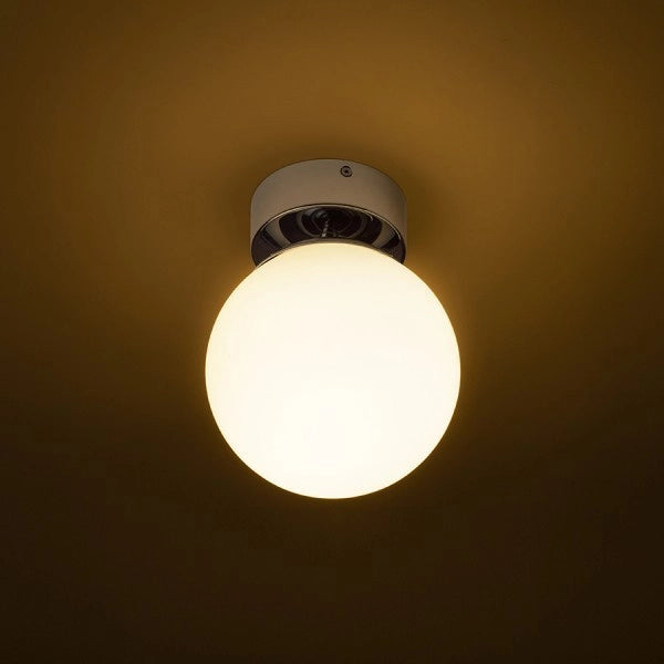 Lampadario BOLLY 17 da soffitto  vetro opalino/cromo 230V E27 15W IP44