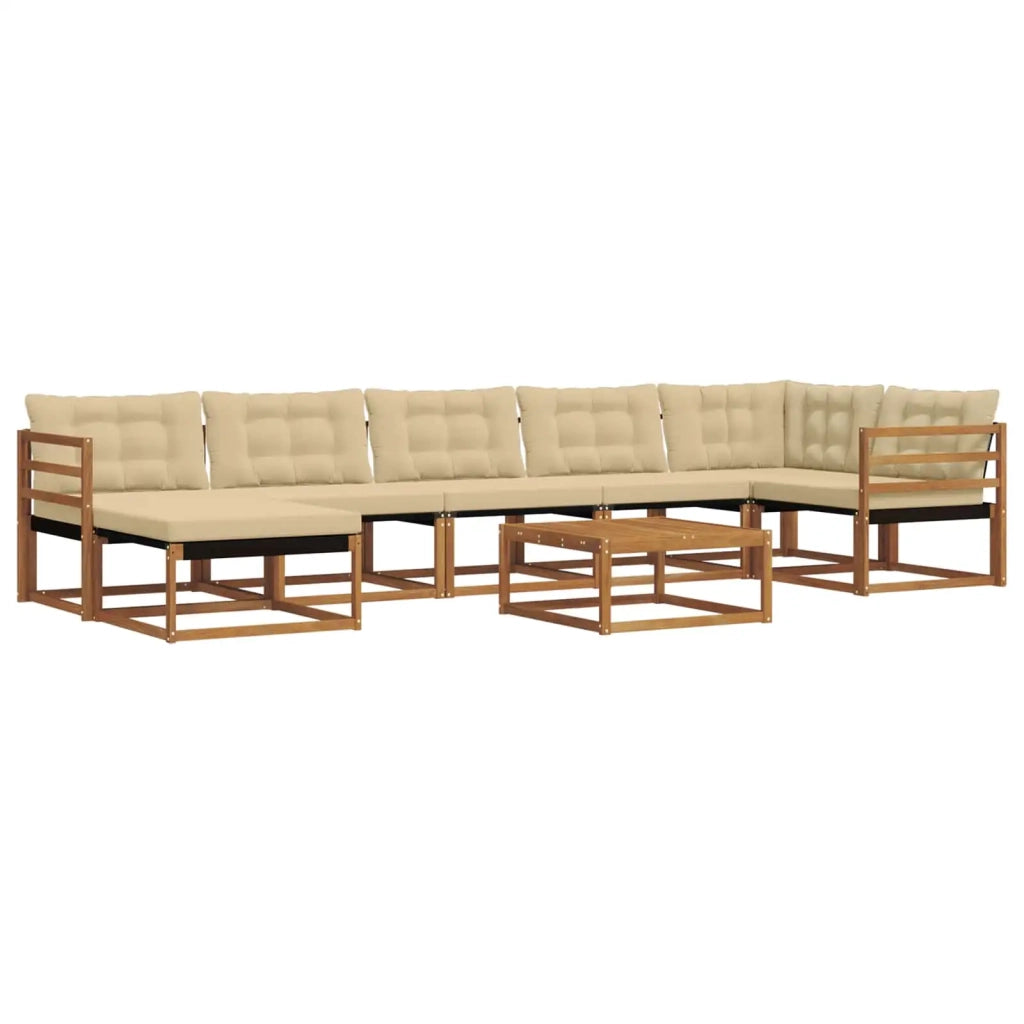 Set di divani da esterno con cuscino 22 pcs Naturale e Beige 3369688