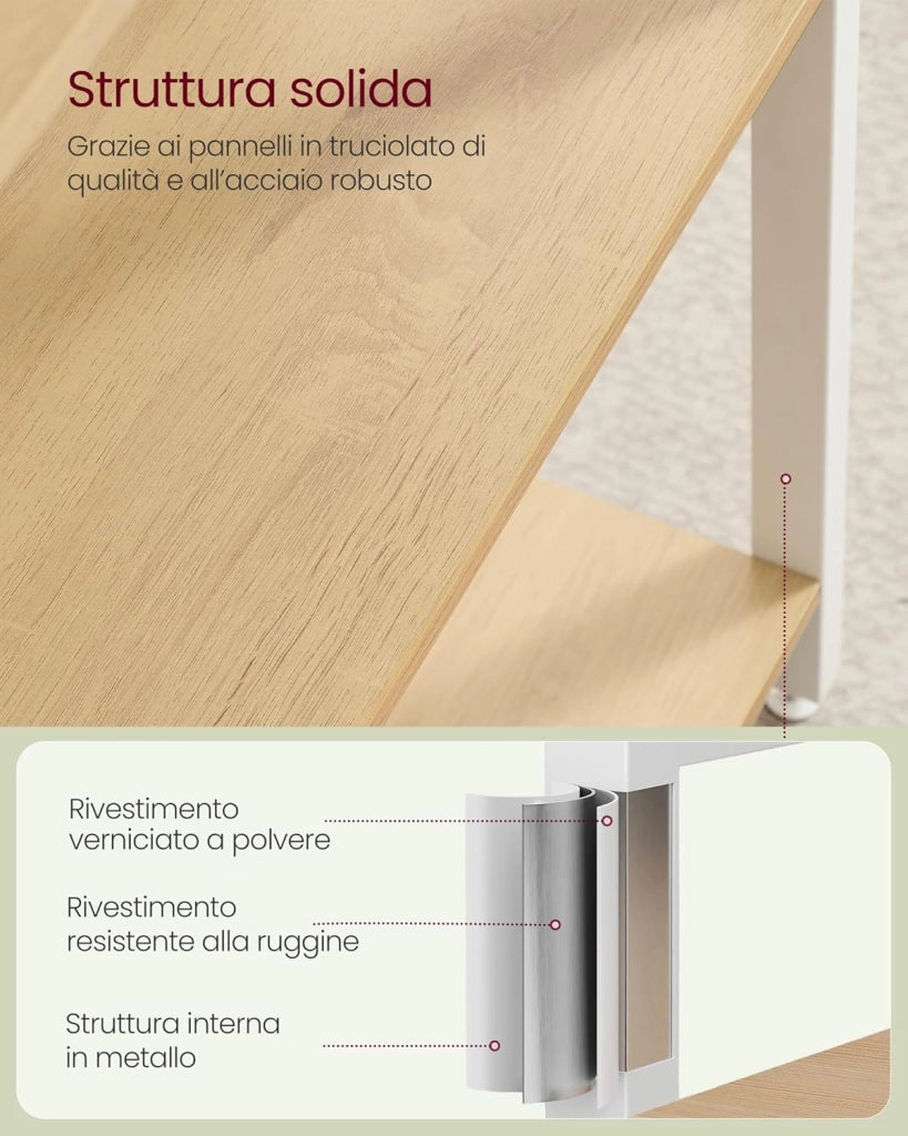 VASAGLE Libreria, Scaffale Portaoggetti, con 14 Ripiani, Struttura in Metallo, Soggiorno Studio Ufficio, Stile Industriale, 24 x 158 x 166 cm, Rovere Dorato e Bianco Opaco LLS107YA01
