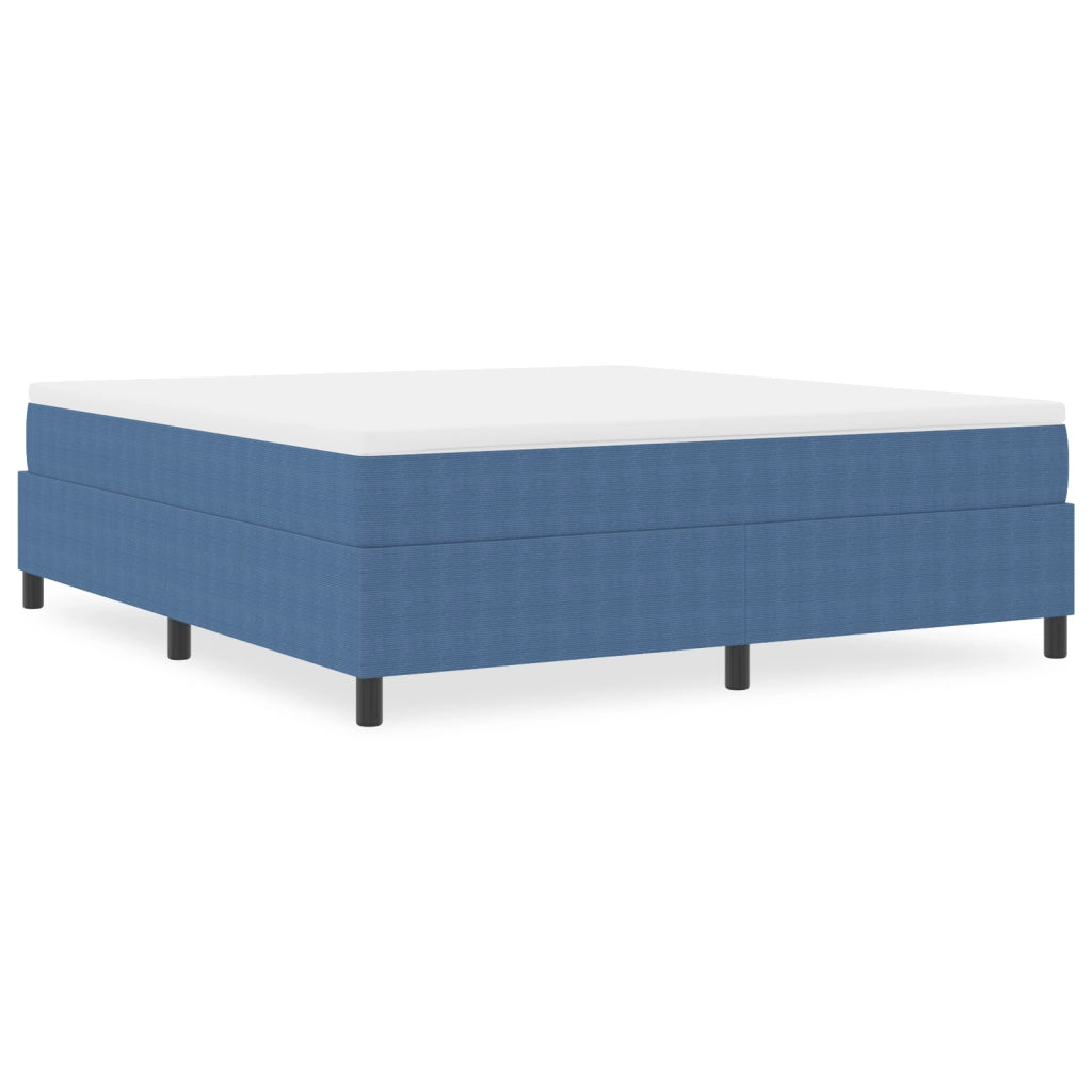 Letto Box Spring Blu Super King Tessuto Corduroy