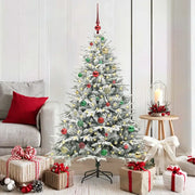 Albero di Natale Artificiale Pre-illuminato con Set di Palline