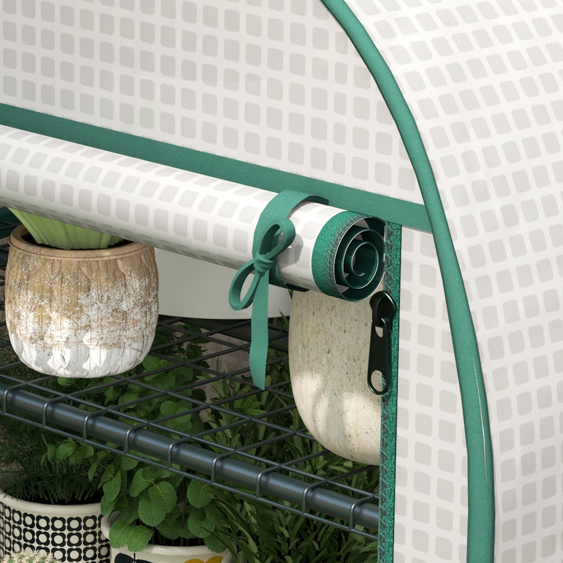 Serra da Giardino Verticale 80x50x160 cm con 4 Ripiani in Metallo e Copertura in PE Bianco