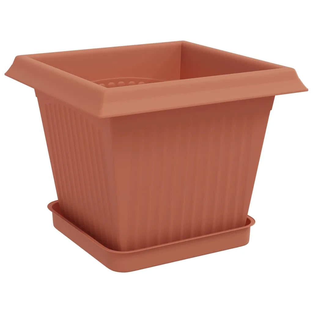 Fioriere | Cassetta per fiori | Vasi per Piante 24 pz Rosso Mattone 20 x 20 x 16 cm Plastica