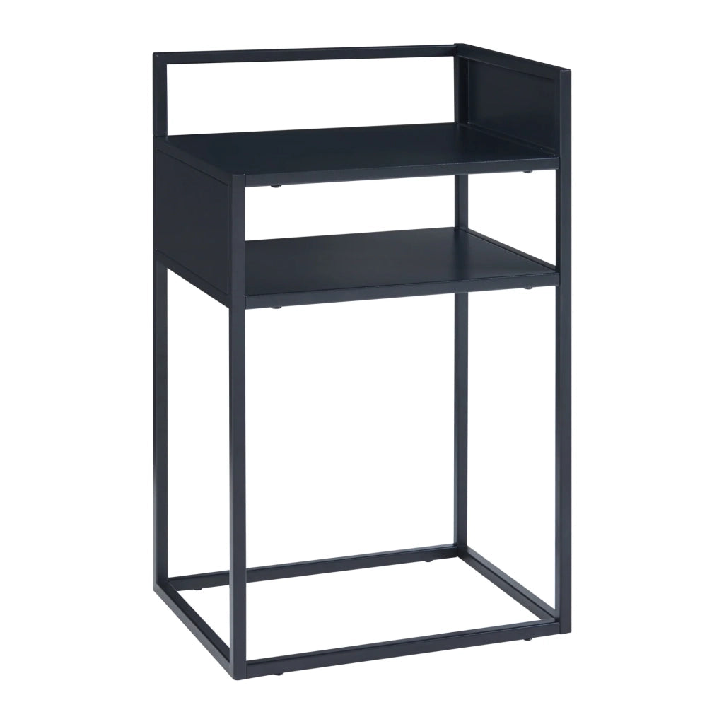 Tavolino laterale acciaio 65 x 40 x 30 cm nero opaco 03_0010949