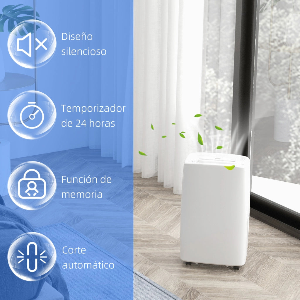Deumidificatore Elettrico Silenzioso 12L/Giorno 4 Modi 2 Velocit¨¤ ¨C zephmum ¨C 29x18x49 cm Bianco
