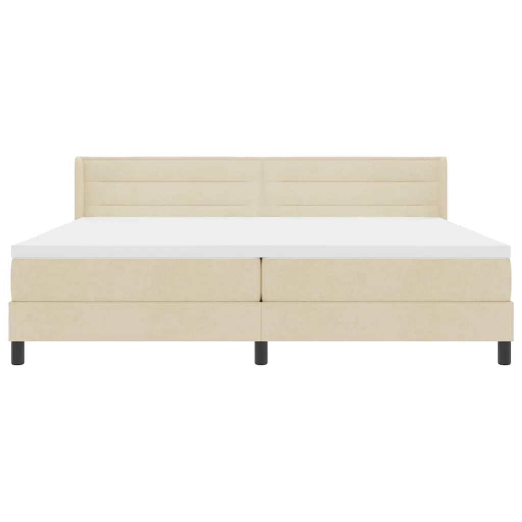 Letto a molle con materasso Crema 200 x 200 cm Tessuto 3341067