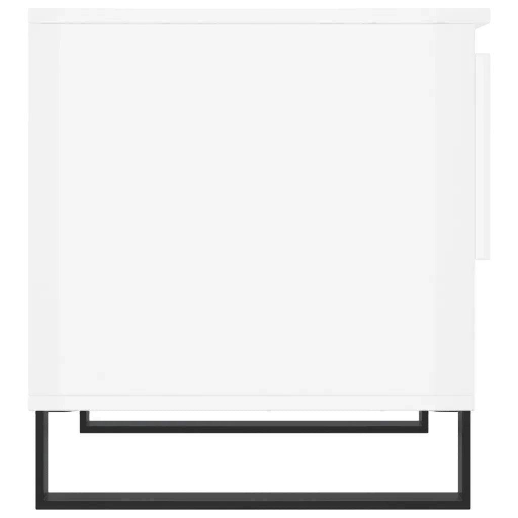 2 pz Tavolini salotto | Tavolino da caff¨¨ | Tavolino da Soggiorno Bianco Lucido 50x46x50cm Legno Multistrato