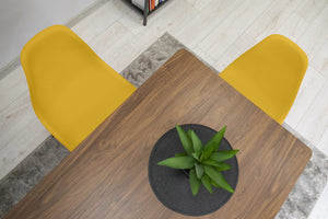 Sedia Valora OSAKA gambe nere senape per sala da pranzo x4