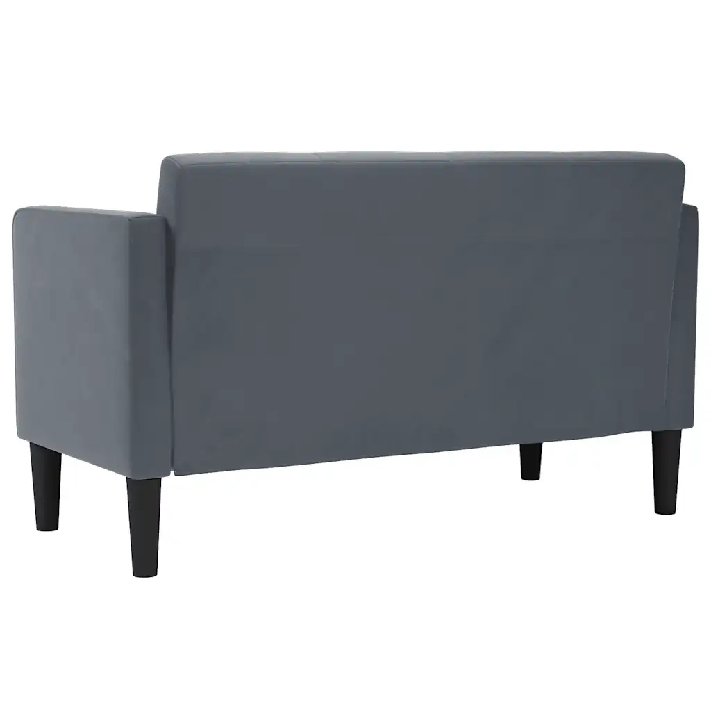 Divano Divanetto Grigio Scuro 111 cm in Velluto 4100571