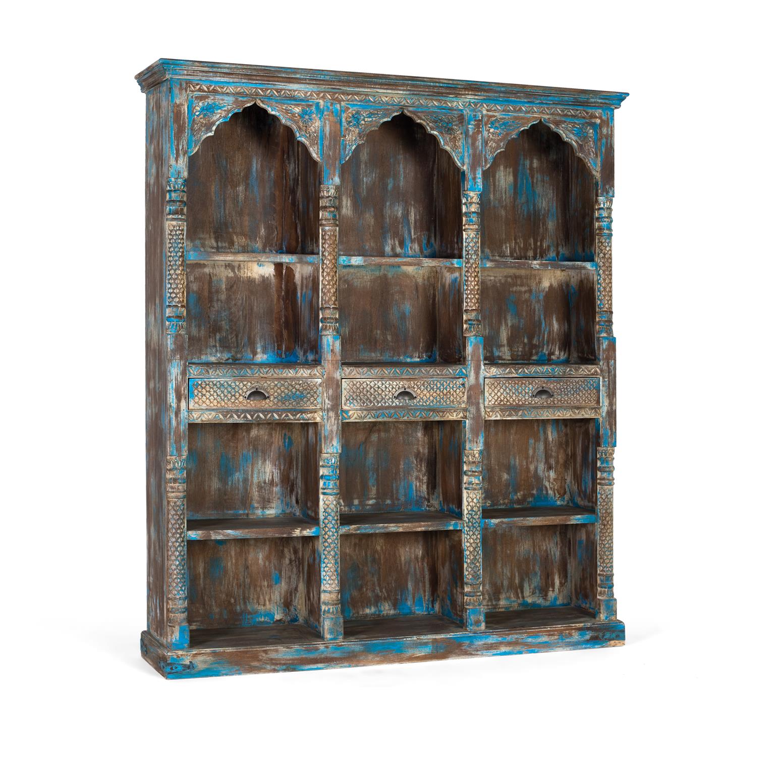 Credenza in legno di mango blu invecchiato 170 cm