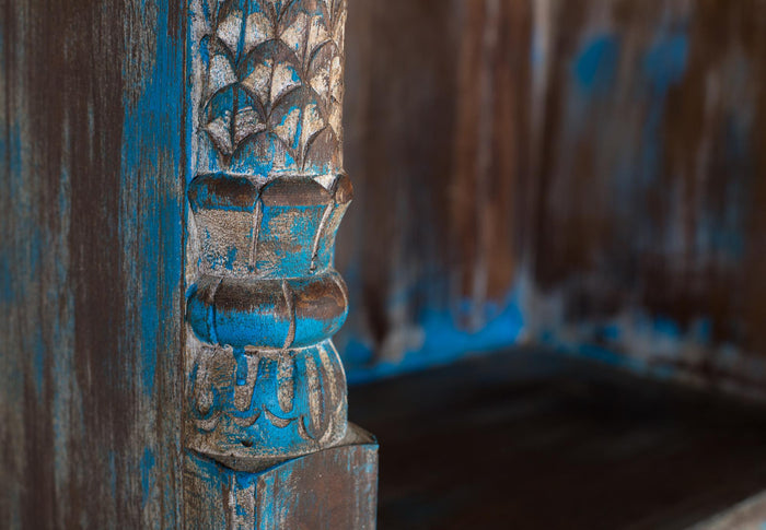 Credenza in legno di mango blu invecchiato 170 cm