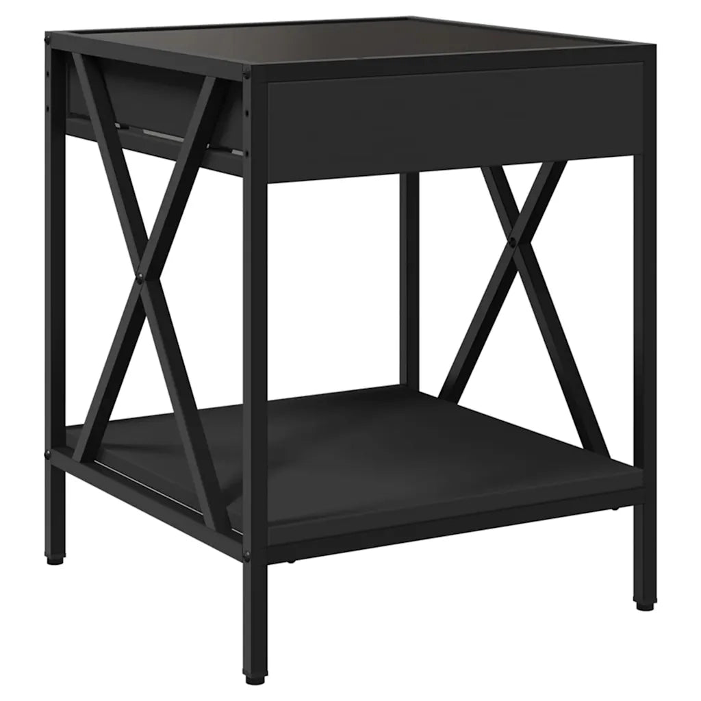 Tavolino da salotto | Tavolino da caff¨¨ | Tavolino da Soggiorno con LED Infinity Nero 40x40x49 cm