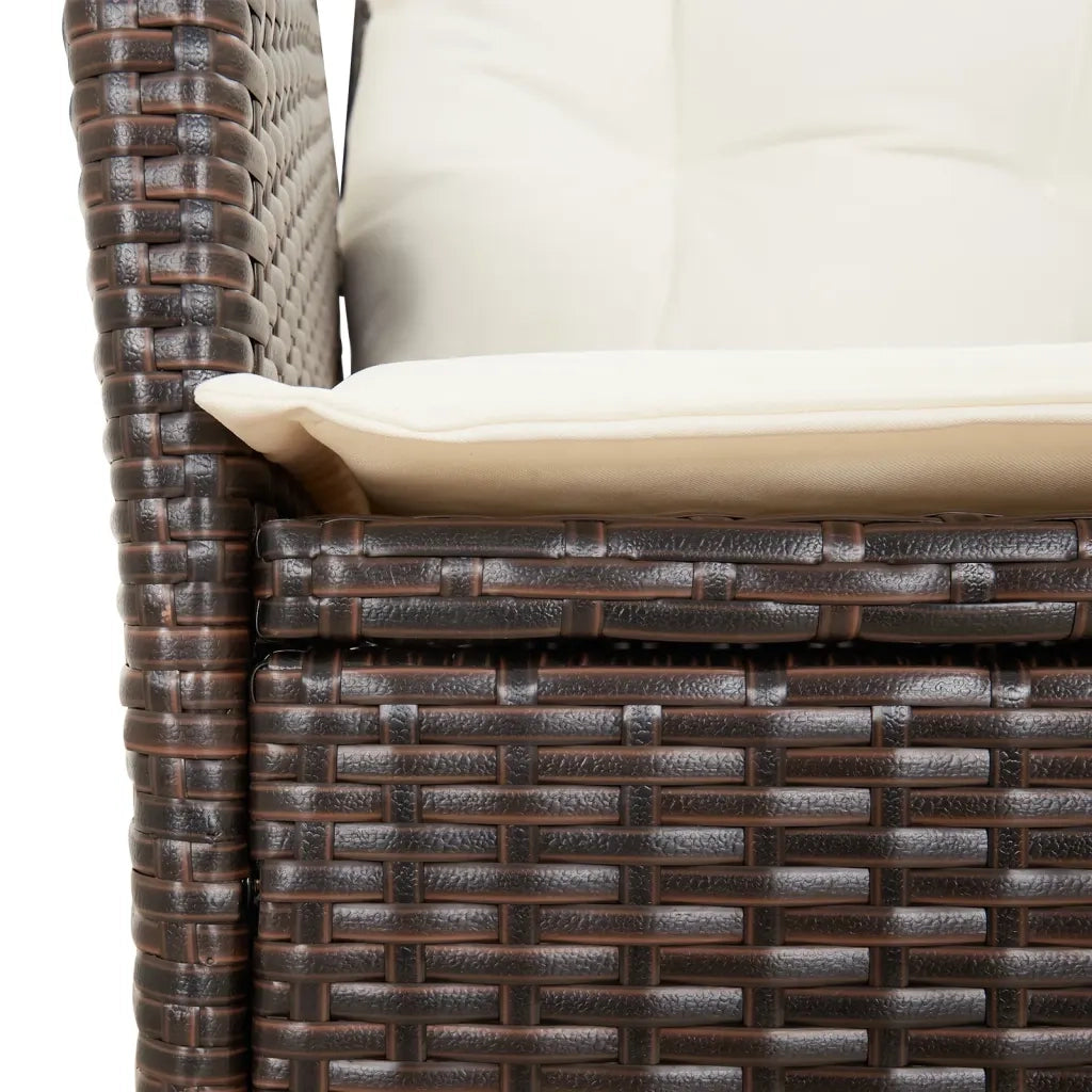 Sedie Reclinabili Giardino 2pz con Cuscini Marrone Polyrattan 365266