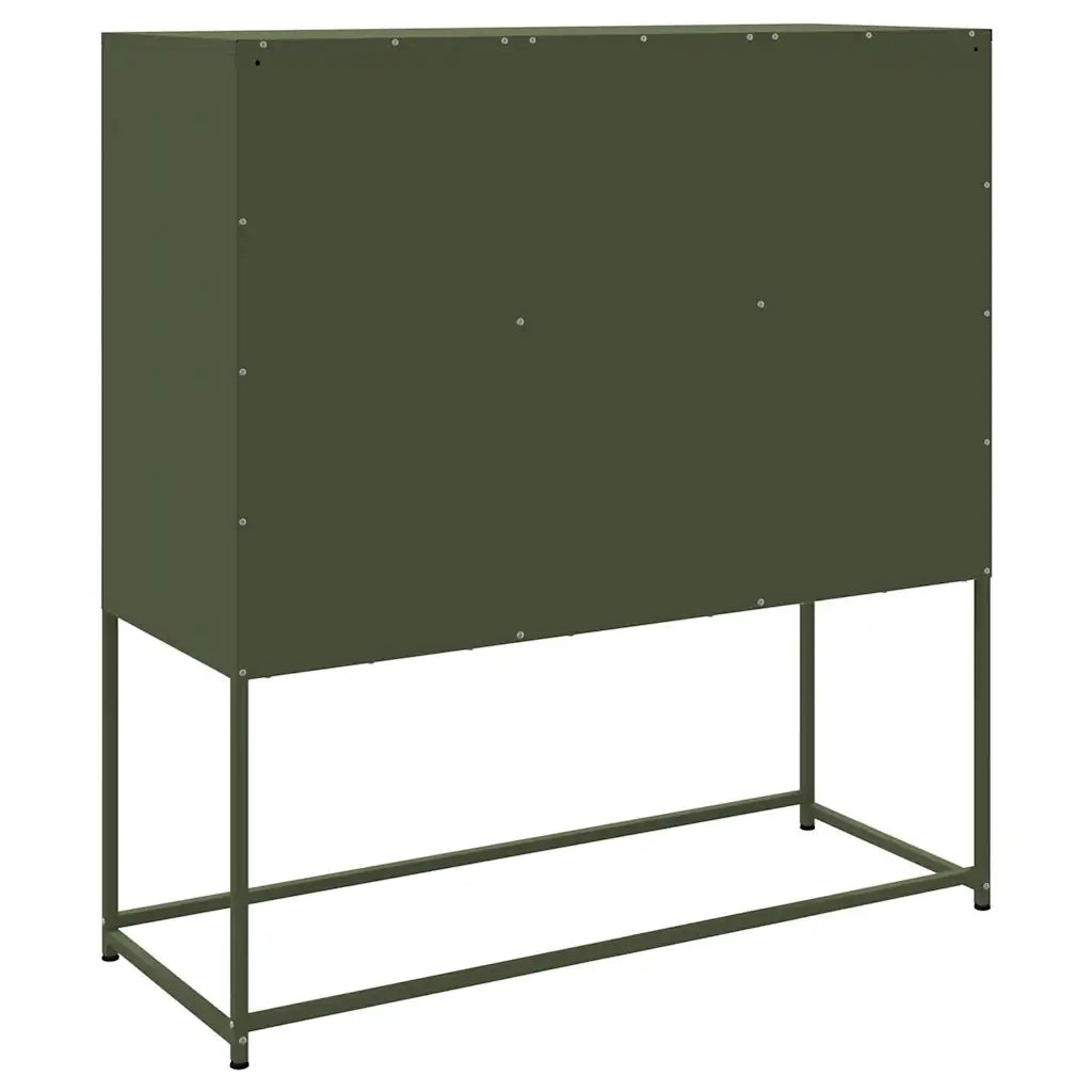 Credenza | Madia | Buffet da pranzo | Armadio da pranzo Verde Oliva 100,5x39x107 cm in Acciaio