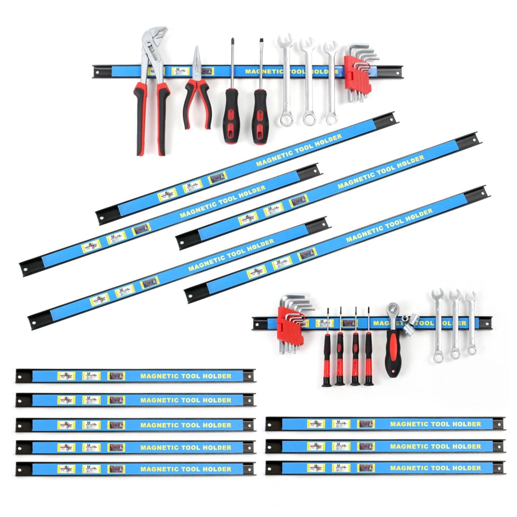 Set di 15 barre magnetiche 9x46cm/6x61cm porta utensili attrezzi montaggio a parete per officina