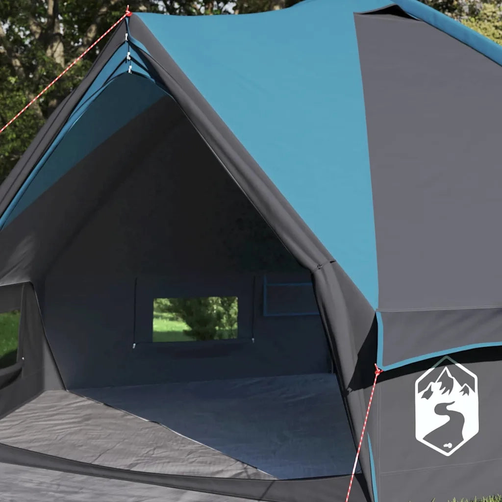 Tenda Teepee per 4 persone-Tenda da campeggio Blu e Grigio 388 x 320 x 169 cm