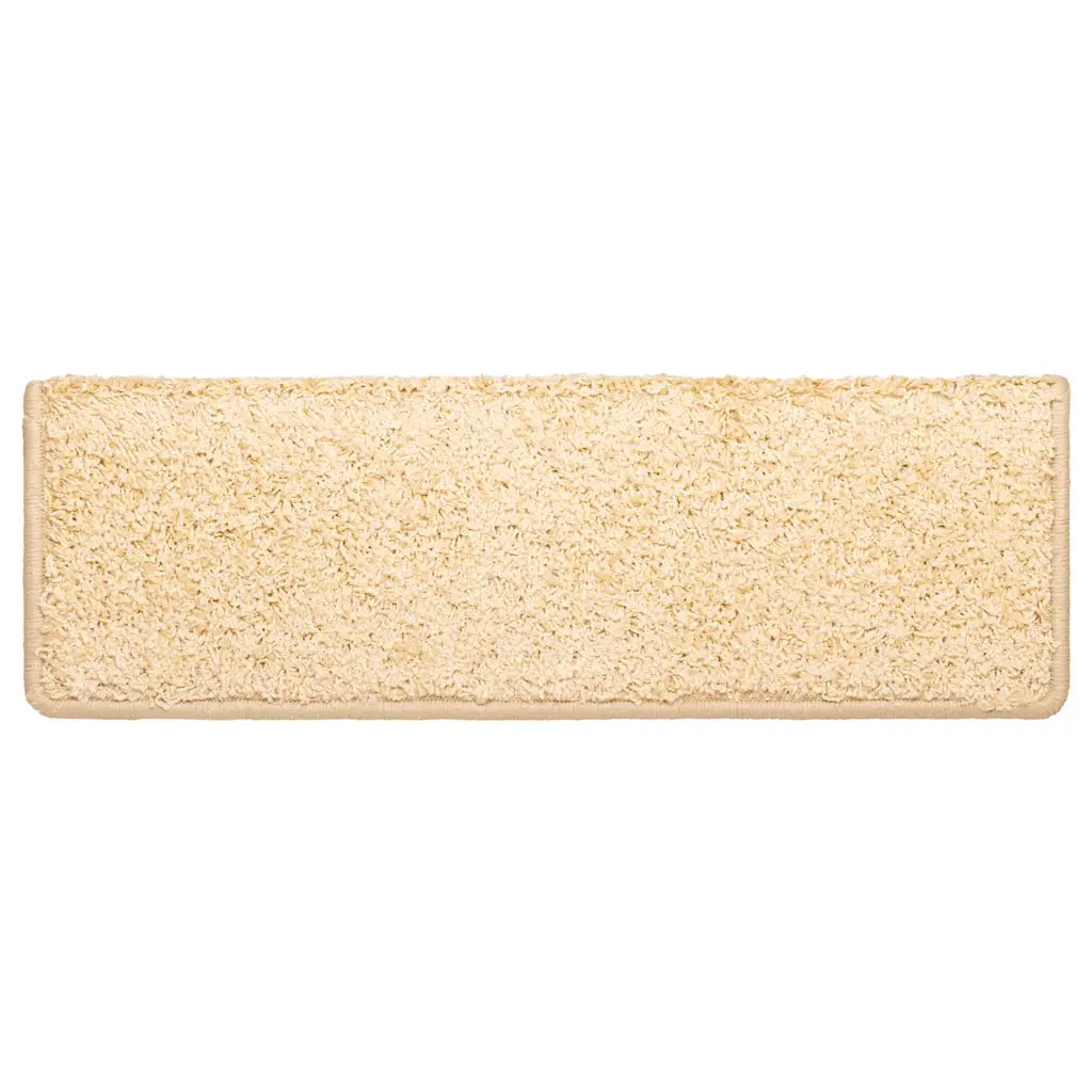 Tappetini per scale 10 pz 65x21x4 cm Crema Bordo rettangolare 149823