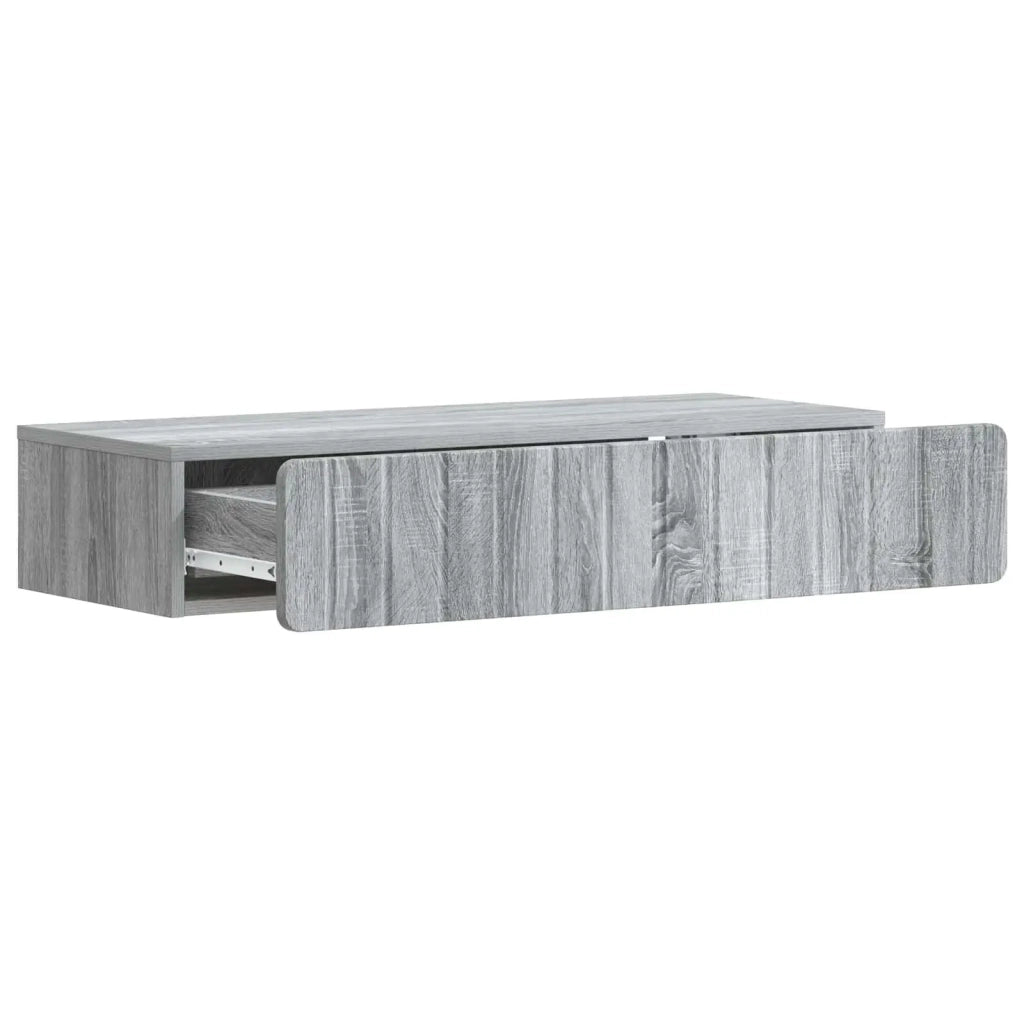 Tavolino da Parete Laterale Grigio Sonoma 87,5 x 34,5 x 17 cm 898331