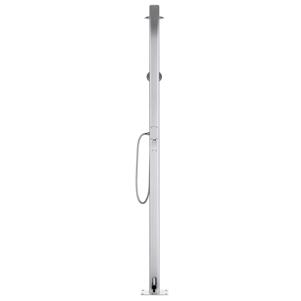 Doccia da giardino con base 220 cm alluminio marrone 02_0042046