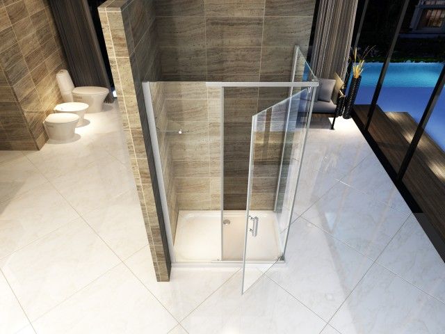 Box doccia in Cristallo 8 mm frameless due lati apertura battente interno ed esterno - Misura: 70 x 80 x195h